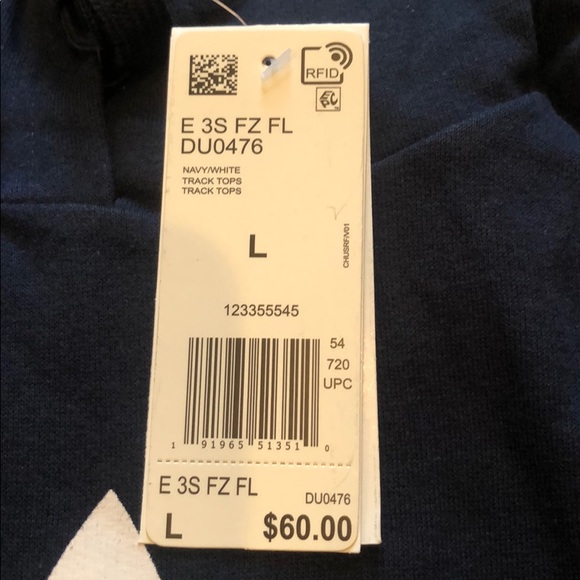 NWT Mens Adidas Navy Blue Trefoil Fleece Hoodie - Picture 10 of 11